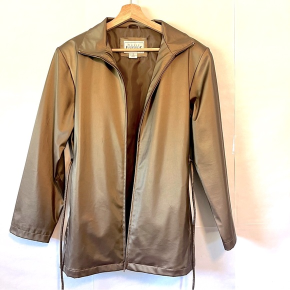 Basic Editions Women’s Vegan Leather Jacket | Bronze | Side Pockets - Picture 2 of 10